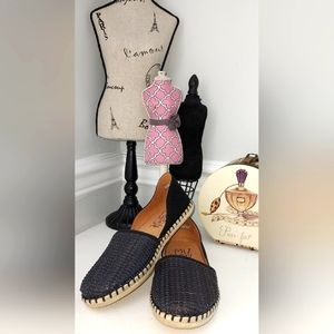 Miz Mooz Black Leather/Suede Flat Raquel Shoes Like New